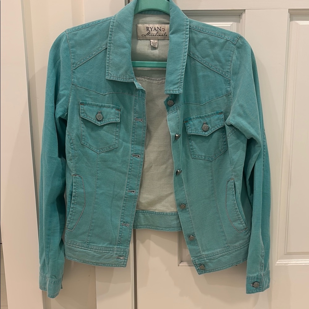 Blue Jean Jacket Classic Style Cotton Silk blend